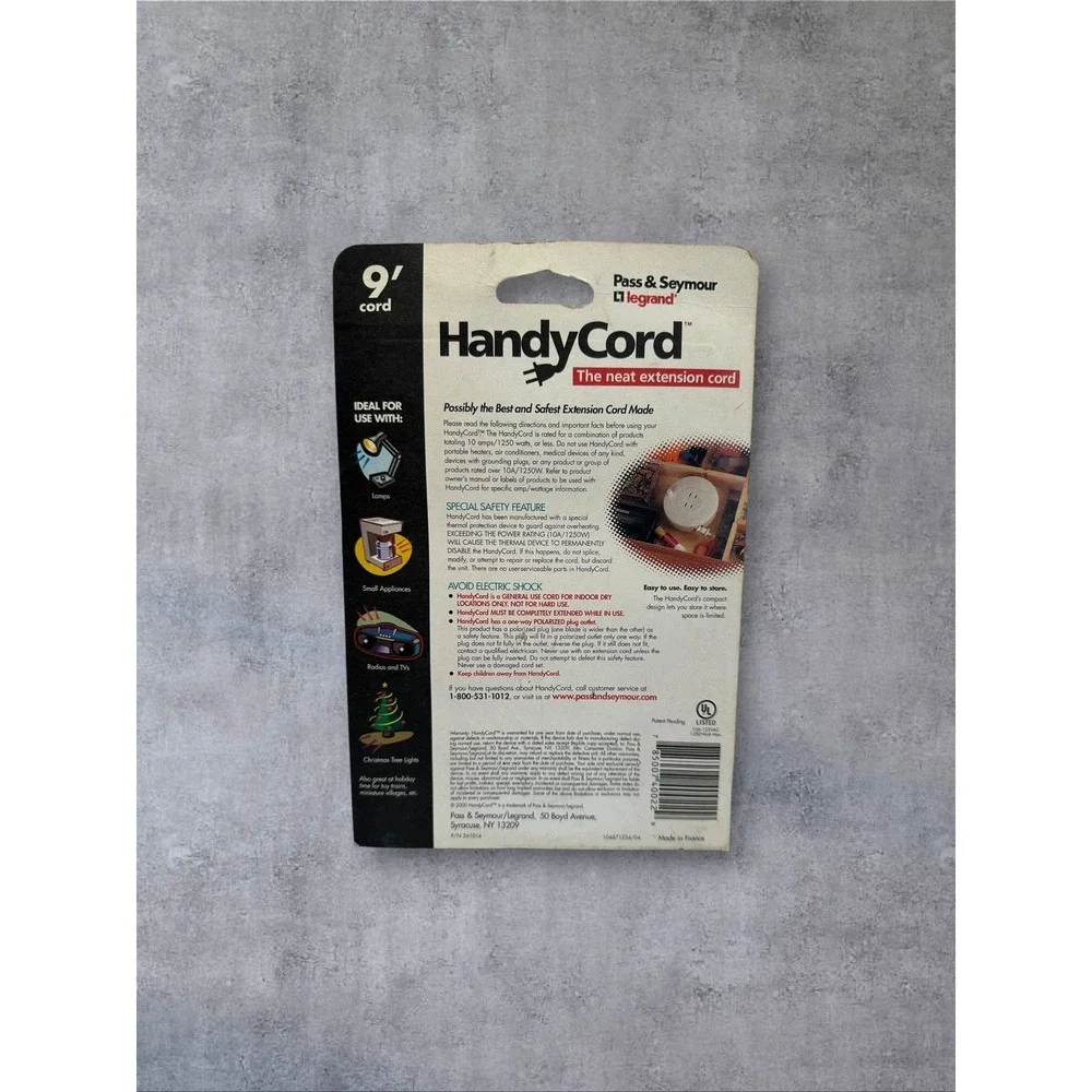 Pass & Seymour Legrand Handy Cord 9ft Extension Reel Light Almond NEW 4001LA